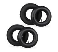 Relaxdays Roue de brouette avec chambre à air, lot de 2 pneus de rechange 3.50-6, pneumatiques, jusqu’à 136 kg, noir