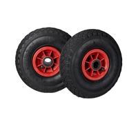 Relaxdays Roue de brouette Caoutchouc 80 kg, Roue de Rechange, 260 x 85 cm essieu 3.00-4 Chariot Diable, Noir-Rouge