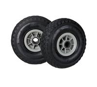 Relaxdays Roue de brouette Caoutchouc 80 kg, Roue de Rechange, 260 x 85 cm essieu 3.00-4 Chariot Diable, Noir-Gris