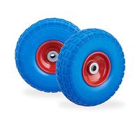 Relaxdays Roue pour diable PU en jeu de 2