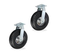 Relaxdays Roue pivotante 3.00-4 en lot de 2