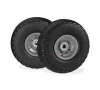 Relaxdays Roues de diable PU noir-gris en lot de 4