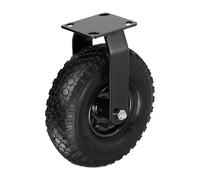 Relaxdays Roulette Fixe 3.00-4, pneumatique, Caoutchouc, Platine Acier, Charges Lourdes, 120 kg, Noire