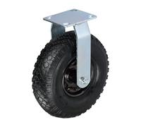 Relaxdays Roulette Fixe 3.00-4, Roue pneumatique, Caoutchouc, Plaque Acier, 120 kg, Transport Charges Lourdes