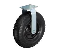 Relaxdays Roulette Fixe en Caoutchouc, Roue pneumatique, Plaque en Acier, 120 kg, Choix de Couleur, 35x30x13,5 cm