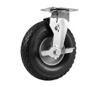 Relaxdays Roulette pivotante avec frein, 3.00-4, 260x85 mm, noir/argent | 120 kg, pneumatique caoutchouc/acier