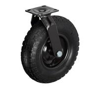 Relaxdays Roulette pivotante, pneumatique 3.00-4, Charge Max. 120 kg, Plaque à Visser, Transport, Noire