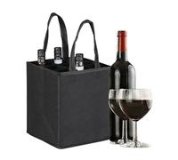 Relaxdays Sac à récipients, 9 Bouteilles, Porte-Boissons, pour vin, bière, consignes, collecteur, 45x24x24 cm, Noir