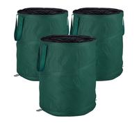 Relaxdays Sacs pour déchets de jardin Pop-Up Lot de 3 160 litres Ø 55 cm Vert