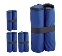 Relaxdays Sac de lestage, Lot de 4, Tissu Oxford, à remplir de Sable, Bleu | fixation de tente, poids, tonnelle