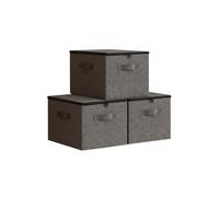 Relaxdays Sac de Rangement, Lot de 3, 90 L, Fermeture éclair, pour literie et vêtements, Gris foncé