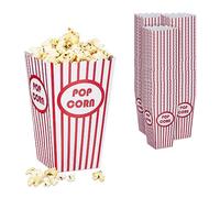 Relaxdays Sachets de Pop-Corn, Lot de 72, à Rayures, rétro, cinéma, Accessoires pour soirée Film, Carton, Rouge - Blanc