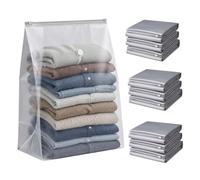 Relaxdays Sacs sous vide, gris | lot de 10, 100 x 80 cm, sacs de compression pour linge de lit et vêtements