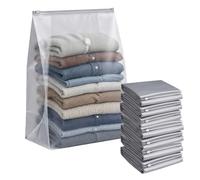 Relaxdays Sacs sous-vide, lot de 8, 100 x 80 cm, gris | sacs de compression pour linge de lit et vêtements