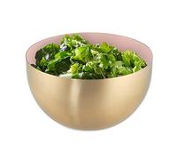 Relaxdays Saladier, INOX, 1 Litre, mélangeur Rond pour Cuisiner et Servir, diamètre 15 cm, Cul de Poule, Rose-doré