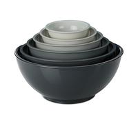 Relaxdays Saladier, Set de 6 pièces, Bols pour Cuisiner et pâtisser, Tailles variées, Plastique, Gris