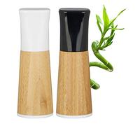 Relaxdays Salière & Poivrier Lot de 2 manuel bois