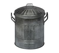 Relaxdays Seau à cendres avec couvercle 10 L