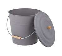 Relaxdays Seau à cendres gris avec couvercle