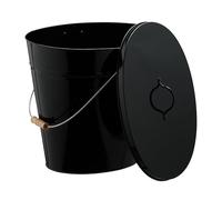 Relaxdays Seau à Cendres, avec Couvercle, 18,5 litres, Anse, pour la cheminée ou Encore Le poêle, Noir