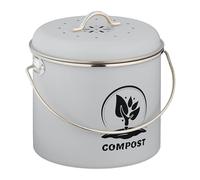 Relaxdays Seau à compost, 2 filtres à charbon actif, couvercle, anse, 3,5 litres, pour vos déchets organiques, gris