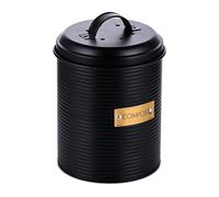 Relaxdays Seau à Compost, 5,5 litres, Couvercle, 1 Filtre à Charbon Actif Contre Les odeurs, pour la Cuisine, Noir