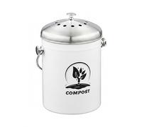 Relaxdays Seau à compost, 5 litres, petite poubelle, couvercle, 2 filtres à charbon actif, pour la cuisine