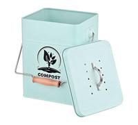 Relaxdays Seau à Compost 6 litres | avec couvercle et filtres à charbon actif pour déchets organiques