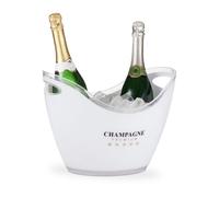 Relaxdays Seau à glaçon 6 l en blanc