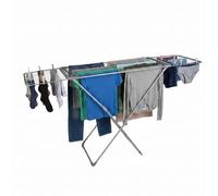 Relaxdays Séchoir à Linge, Extensible, Pliable, en métal, Gris | Longueur de séchage de 18 m, sèche-linge sur pied H x L x P : 96 x 108-177 x 55 cm