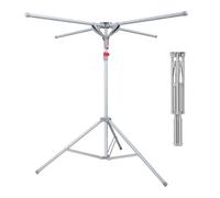 Relaxdays Séchoir à Linge, Pliable, jusqu'à 15 kg, réglable en Hauteur, H x P : 100-180 x 125 cm, Gris