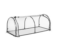 Relaxdays Serre de Jardin, Tunnel plantations, H x L x P : 50 x 130 x 60 cm, Tunnel avec Porte, PVC, Transparent/Noir