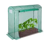 Relaxdays Serre De Jardin Tomates 200x80 Serre Tomates Bâche Housse Vert Porte Enroulable Vert