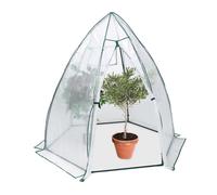 Relaxdays Serre d'hivernage, HLP : 185x180x160 cm, Protection hivernale pour Plantes, avec Porte et fenêtre, Transparent