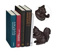 Relaxdays Serre écureuil, différentes Utilisation, pour Livres, CD, DVD, Fonte de Fer, Décoration Robuste, Marron, Eichhörnchen, 11 x 14 x 6 cm