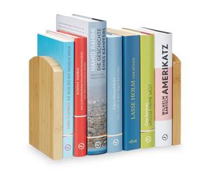 Relaxdays Serre-livres Presse-livres bambou