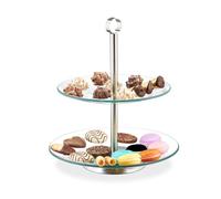 Relaxdays Serviteur gâteau 2 étages