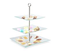 Relaxdays Serviteur gâteau 3 étages