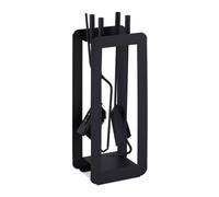 Relaxdays Serviteur pour cheminée 5 pièces noir