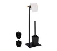 Relaxdays Serviteur WC bambou & acier inoxydable