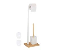 Relaxdays Serviteur WC bambou & acier inoxydable