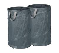 Relaxdays Set de 2 sacs de jardin pop-up 120L gris