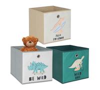 Relaxdays Boîtes de rangement enfant, 3 pièces