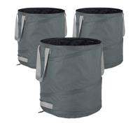Relaxdays Set de 3 sacs de jardin pop-up 85L gris