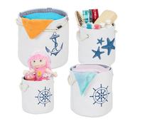 Relaxdays Set de 4 paniers de rangement marins