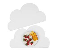 Relaxdays Set de Table, 2 Dessous, Nuage, antidérapant, Lavable, bébé et Enfant, L x P : 47,5 x 26,5 cm, Gris Clair