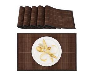 Relaxdays Set de table en bambou lot de 24