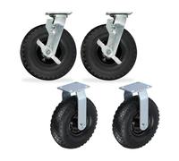 Relaxdays Set roulettes fixes/pivotantes 3.00-4