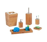 Relaxdays Set salle de bain 6 pièces bambou