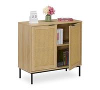 Relaxdays Sideboard avec 2 portes en osier